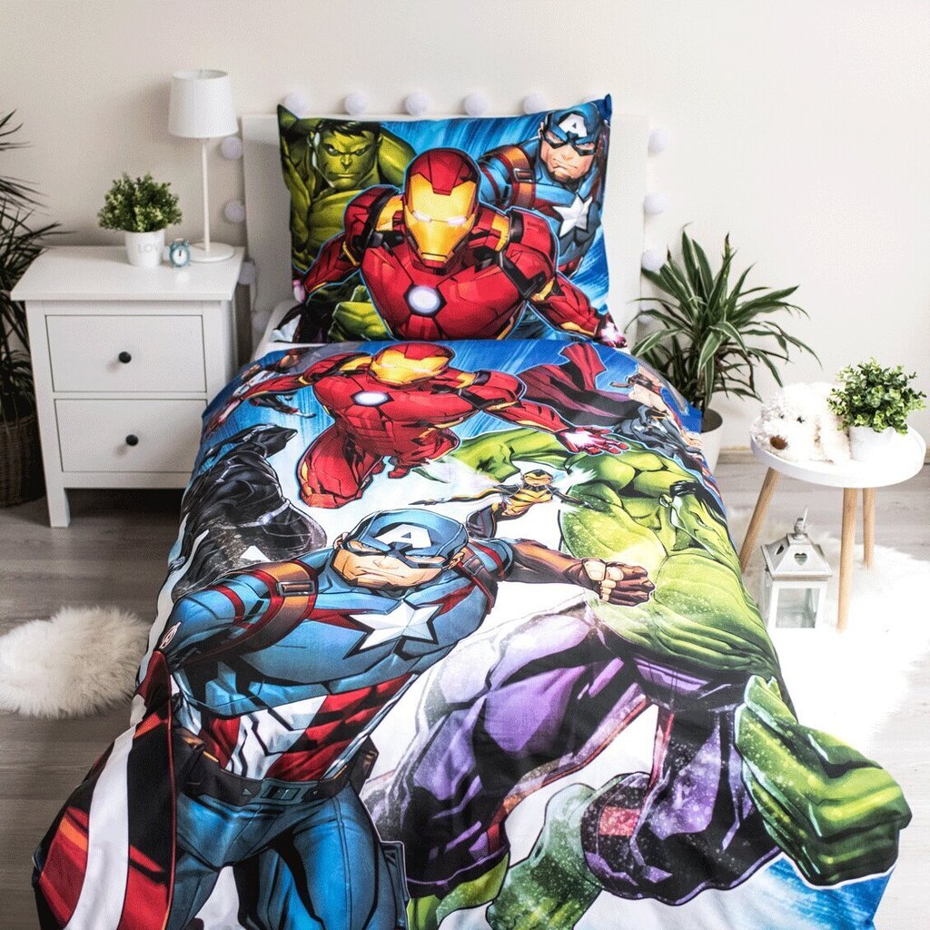 Voodipesukomplekt Avengers Brands 02, 140 x 200 cm + padjapüür 70 x 90 cm hind ja info | Voodipesukomplektid | kaup24.ee