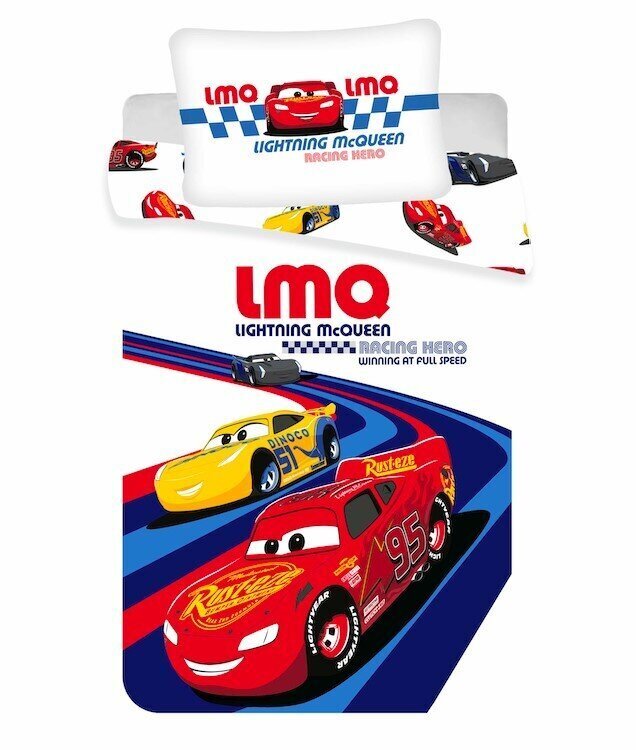 Beebi voodipesukomplekt Cars Racing Hero Baby, 100 x 135 cm + padjapüür 40 x 60 cm hind ja info | Voodipesukomplektid | kaup24.ee