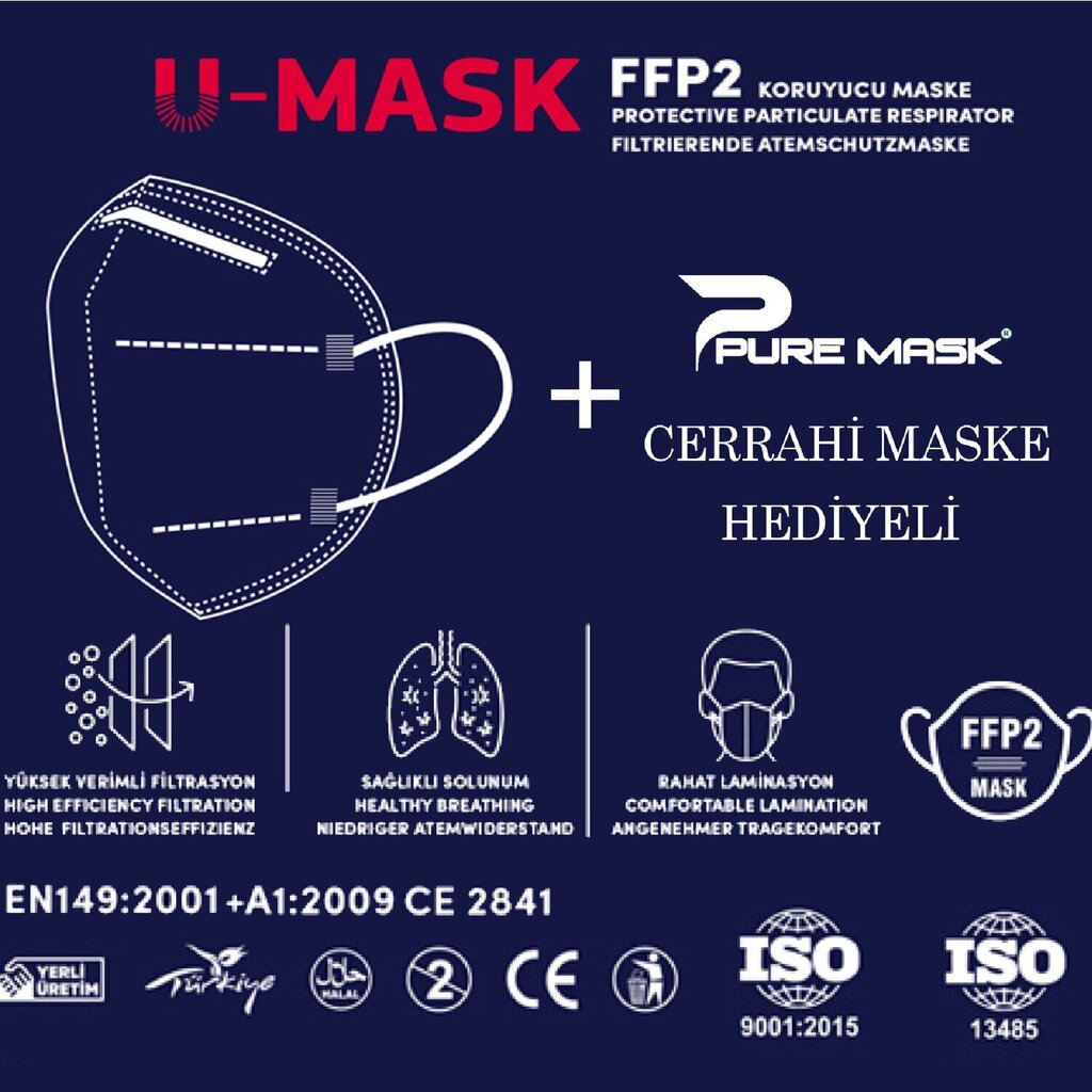 Respiraator CFU Mask FFP2, must цена и информация | Esmaabi | kaup24.ee