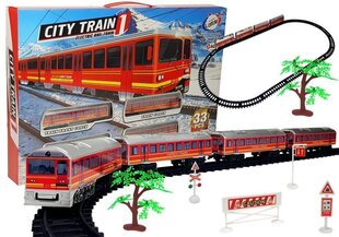 Mängurong koos rööbastega City Train, 33 elementi цена и информация | Игрушки для мальчиков | kaup24.ee