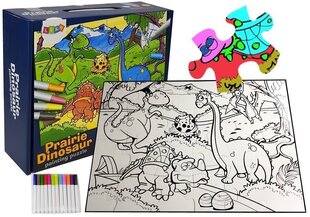 Раскраска-пазл Динозавры с яйцом 24 д. цена и информация | Пазлы | kaup24.ee