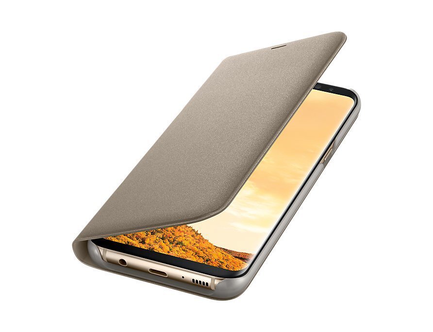 Samsung EF-NG955PFEGWW LED View Cover originaal raamatu ümbris Samsung G955 Galaxy S8 Plus Gold jaoks hind ja info | Telefoni kaaned, ümbrised | kaup24.ee