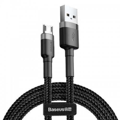 Laadimisjuhe Baseus Cafule microUSB 2.0m 1.5A hall-must CAMKLF-CG1 hind ja info | Mobiiltelefonide kaablid | kaup24.ee