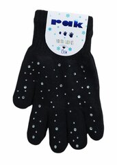 Перчатки для девочек Rak R-162, черные цена и информация | Зимняя одежда для детей | kaup24.ee