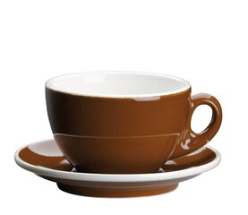 Чашка для кофе с блюдцем Cilio, 200 мл, коричневая цена и информация | Стаканы, фужеры, кувшины | kaup24.ee