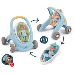 Ходунки - каталка - кукольная коляска Smoby Minikiss Croc 3-in-1, голубая цена и информация | Drewniana Wieża Piramida Kura Nakładanie Kolorowych Kwadratów LD-15 15276 | kaup24.ee