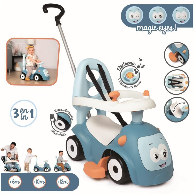 Pealeistutav auto Smoby Maestro 3in1, sinine hind ja info | Imikute mänguasjad | kaup24.ee