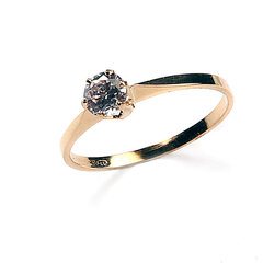 Классическое золотое кольцо с цирконом, 16,5 мм, 505 019 165 цена и информация | Кольцо | kaup24.ee