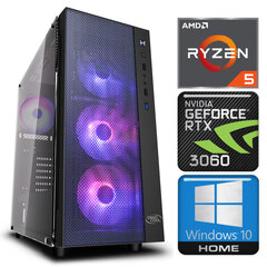 INTOP Ryzen 5 5600X 8GB 240SSD M.2 NVME+1TB RTX3060 12GB WIN10 hind ja info | Lauaarvutid | kaup24.ee