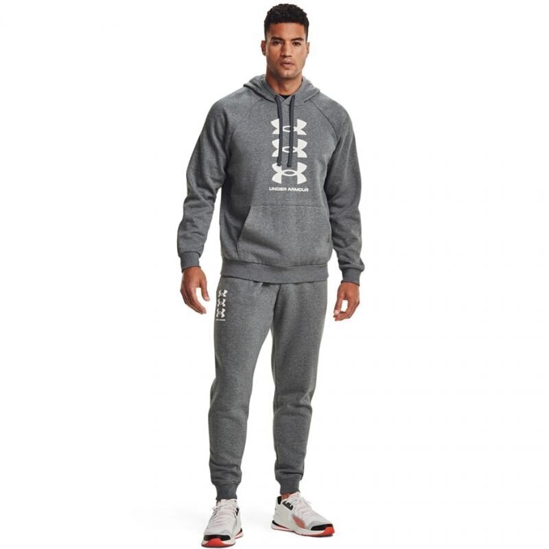 Meeste dressipüksid Under Armor Rival Fleece 3Logo Jogger Pants M 1357 131 012, halliid цена и информация | Meeste spordiriided | kaup24.ee