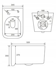 WC-pott Mexen Elis Rimless Slim, aeglaselt sulguv kaas hind ja info | WС-potid | kaup24.ee