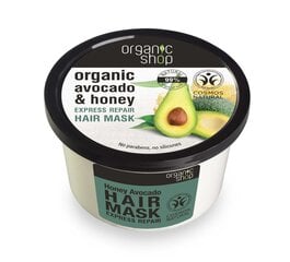 Parandava toimega juuksemask Organic Shop Honey Avocado 250 ml цена и информация | Маски, масла, сыворотки | kaup24.ee