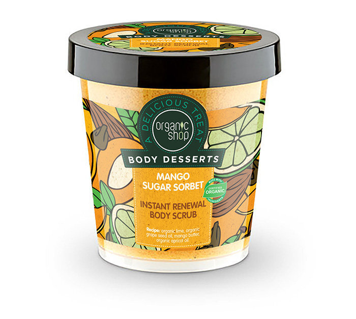 Organic Shop Body Dessert uuendav kehakoorija Mango Sugar Sorbet 450 ml цена и информация | Kehakoorijad | kaup24.ee