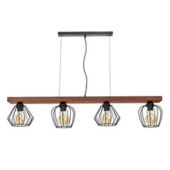 Eko-Light подвесной светильник Ozzy Black/Wood 4 цена и информация | Люстры | kaup24.ee