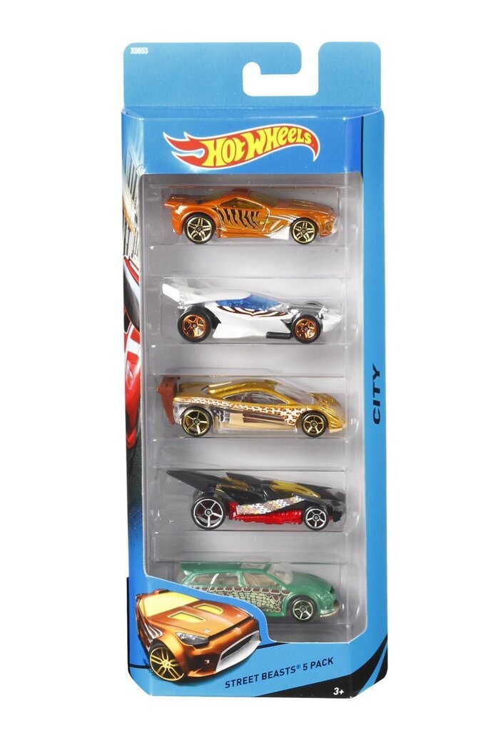 Mudelautode komplekt Hot Wheels 1806, 5 tk hind ja info | Poiste mänguasjad | kaup24.ee