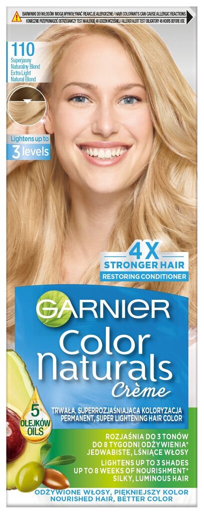 Kauapüsiv juuksevärv Garnier Color Naturals, 110 Extra Light Natural Blond hind ja info | Juuksevärvid | kaup24.ee