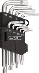 Набор ключей Torx T10-T50, Г-образные, 9 шт. Topex 35D960 цена и информация | Механические инструменты | kaup24.ee