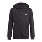 Laste džemper Adidas Essentials Full Zip Hoodie Jr GN4020, must hind ja info | Poiste kampsunid, vestid ja jakid | kaup24.ee