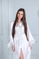 Naturaalsete sulgedega naiste pikk hommikumantel, valge hind ja info | Naiste hommikumantlid | kaup24.ee