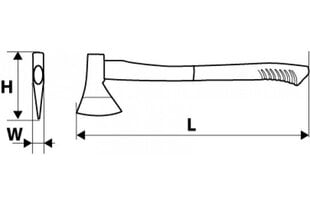 Топор Topex 05A202, 710 мм, 1,25 кг цена и информация | Садовые инструменты | kaup24.ee