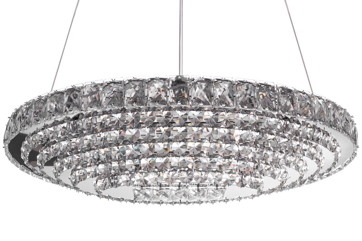 LED rippvalgusti puldiga Crystal Oval hind ja info | Rippvalgustid | kaup24.ee