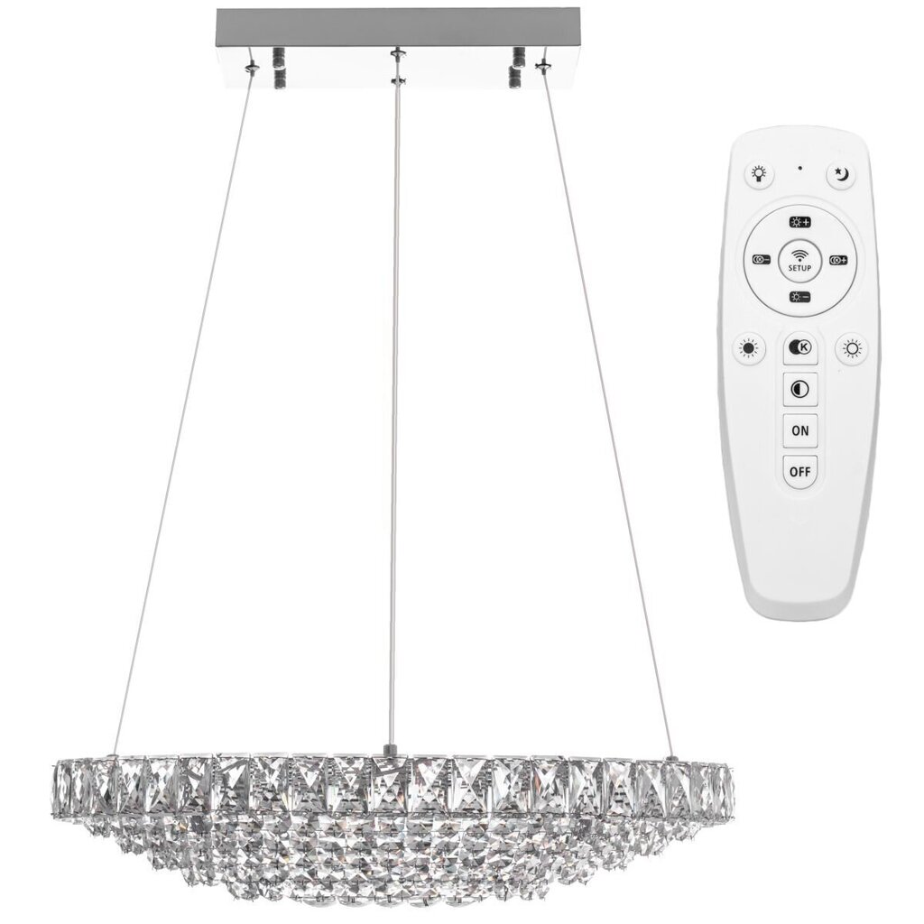 LED rippvalgusti puldiga Crystal Oval hind ja info | Rippvalgustid | kaup24.ee