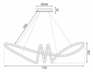 LED rippvalgusti puldiga Swirl, Gold цена и информация | Люстры | kaup24.ee