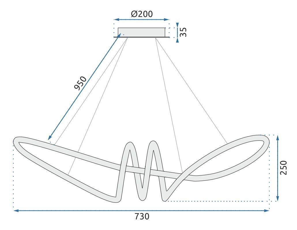 LED rippvalgusti puldiga Swirl, Gold цена и информация | Rippvalgustid | kaup24.ee