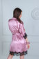 Naiste siidist hommikumantel pitsiga, roosa hind ja info | Naiste hommikumantlid | kaup24.ee