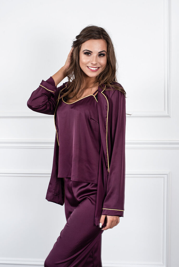 Kolmeosaline pidžaama pükstega, violetne hind ja info | Öösärgid, pidžaamad | kaup24.ee