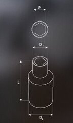 Padrun 1/4" 13mm 6 kant CrV teras, DIN3124 цена и информация | Механические инструменты | kaup24.ee