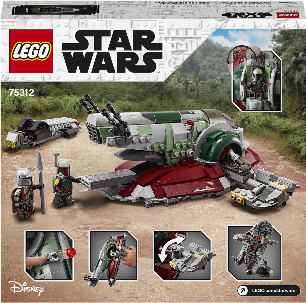 75312 LEGO® Star Wars Boba Fett kosmoselaev цена и информация | Klotsid ja konstruktorid | kaup24.ee