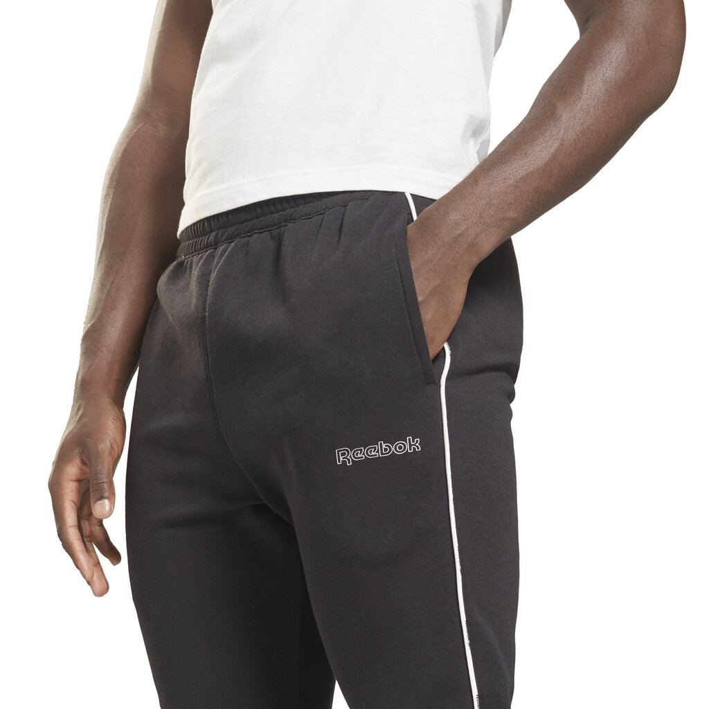 Spordipüksid meestele Reebok Te Piping Jogger Black GS9310, must hind ja info | Meeste spordiriided | kaup24.ee