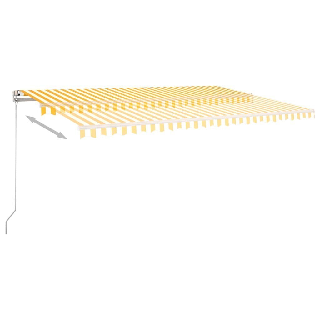 Markiis LED/tuuleanduriga, kollane/valge, 500x300 cm цена и информация | Päikesevarjud, markiisid ja alused | kaup24.ee