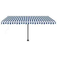 Markiis, Sinine/valge, 450x350cm Sinine hind ja info | Päikesevarjud, markiisid ja alused | kaup24.ee