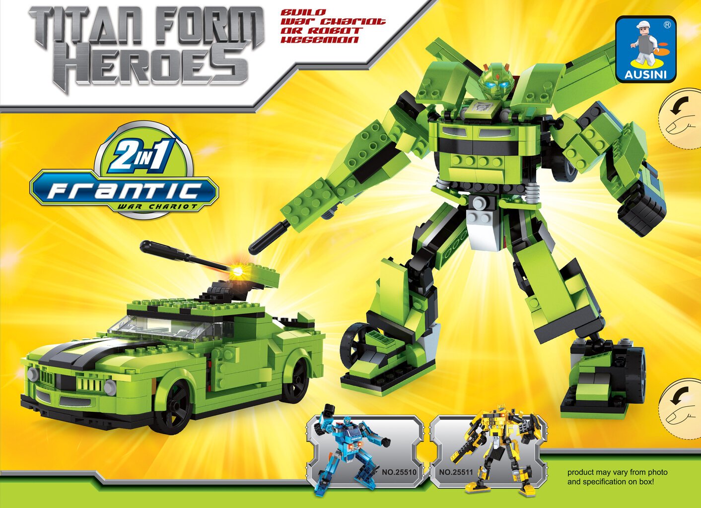 Konstruktor Ausini, Titan Form Heroes, Frantic 2 in 1 hind ja info | Klotsid ja konstruktorid | kaup24.ee