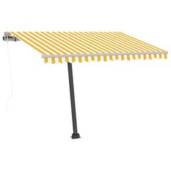 Markiis LED/tuuleanduriga, kollane/valge, 300x250 cm hind ja info | Päikesevarjud, markiisid ja alused | kaup24.ee
