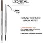 Pintsliga veekindel kulmupliiats L'oreal Paris Brow Artist Skinny Definer 1,2 g, 105 Brunette hind ja info | Kulmuvärvid, -pliiatsid | kaup24.ee