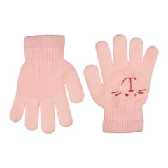 Утепленные перчатки для девочек Rak R-012A DB Smile, розовые цена и информация | Зимняя одежда для детей | kaup24.ee