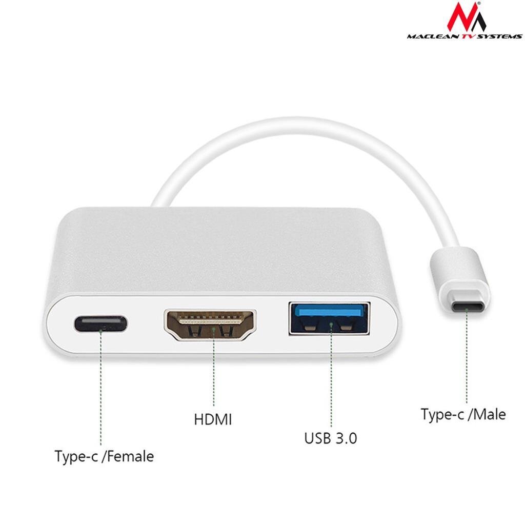 Adapter Maclean MCTV-840, Type-C-HDMI hind ja info | USB jagajad, adapterid | kaup24.ee