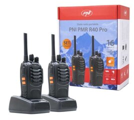 Kaasaskantav raadiojaam PNI PMR R40 PRO, 2 tk, 0,5 W, ASQ, TOT, monitor, programmeeritav, 1200mAh patareid, laadijad ja kõrvaklapid цена и информация | Радиостанции, рации | kaup24.ee