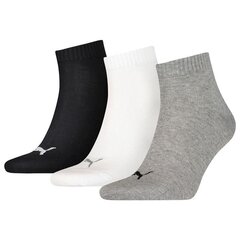 Носки спортивные Puma Unisex Quarter Plain 3Pack 906978 21, серые цена и информация | Женские носки из ангорской шерсти | kaup24.ee