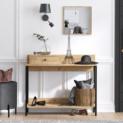 Консоль с зеркалом Kalune Design Jan, коричневая цена и информация | Столы-консоли | kaup24.ee