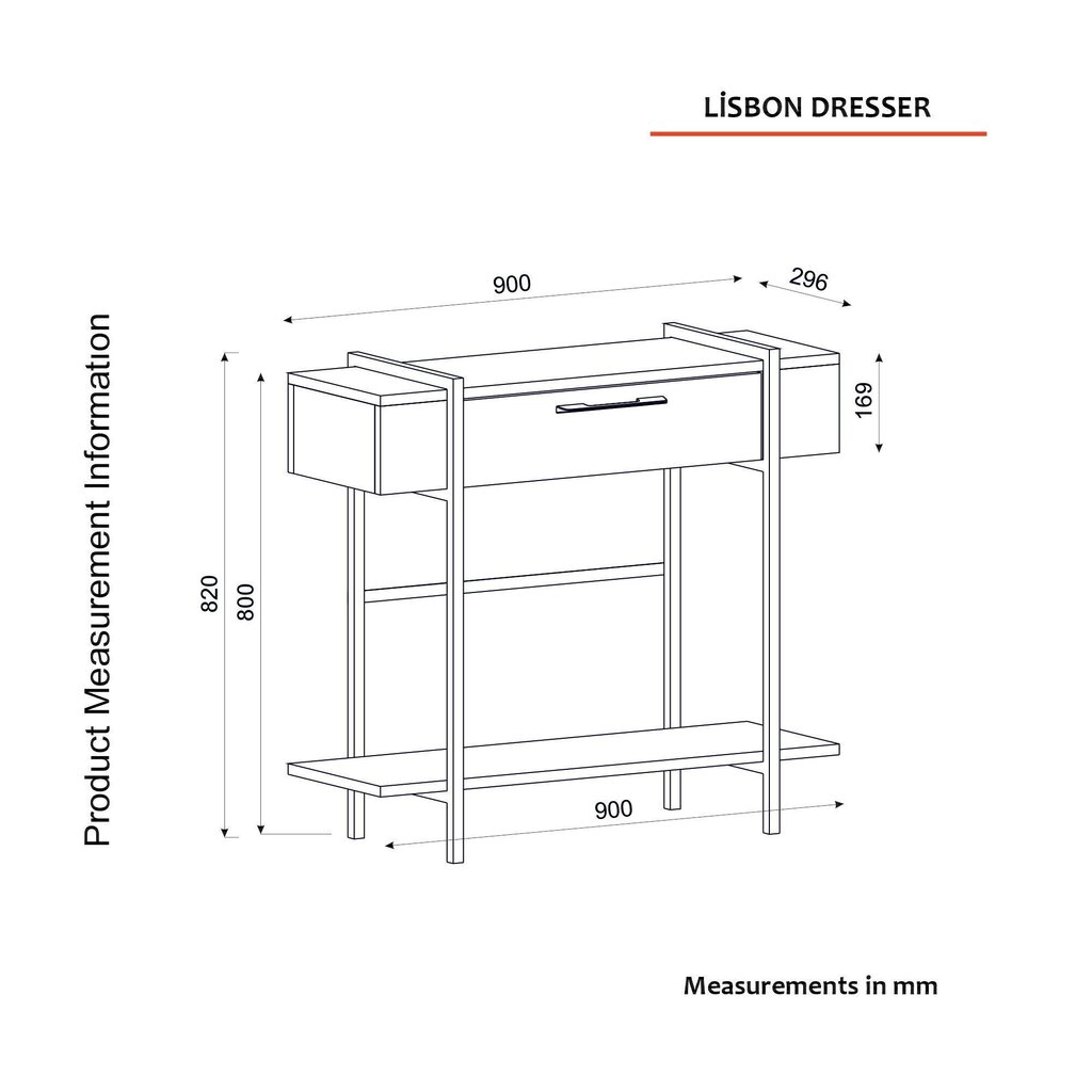 Konsoollaud Kalune Design Lisbon, must/pruun цена и информация | Konsoollauad | kaup24.ee