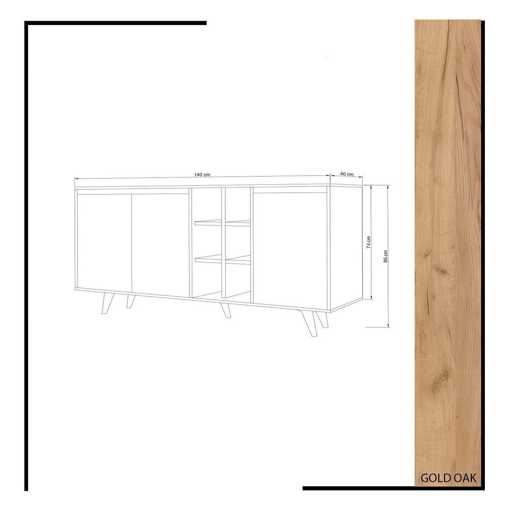 Kummut Kalune Design Prava, valge/pruun hind ja info | Kummutid | kaup24.ee