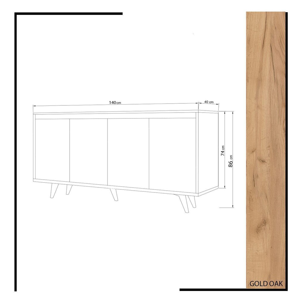 Kummut Kalune Design Shans, valge/pruun hind ja info | Kummutid | kaup24.ee