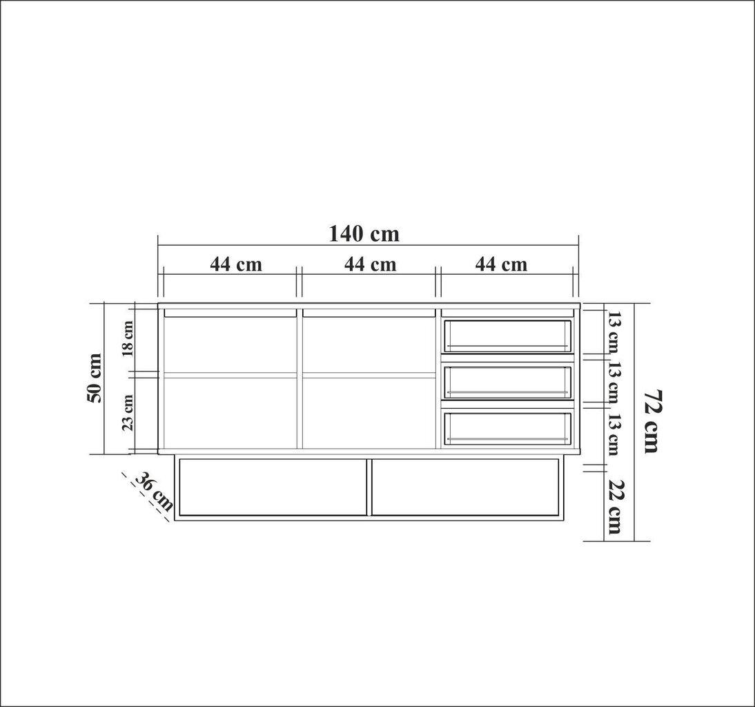 Kummut Kalune Design Ruba, pruun hind ja info | Kummutid | kaup24.ee