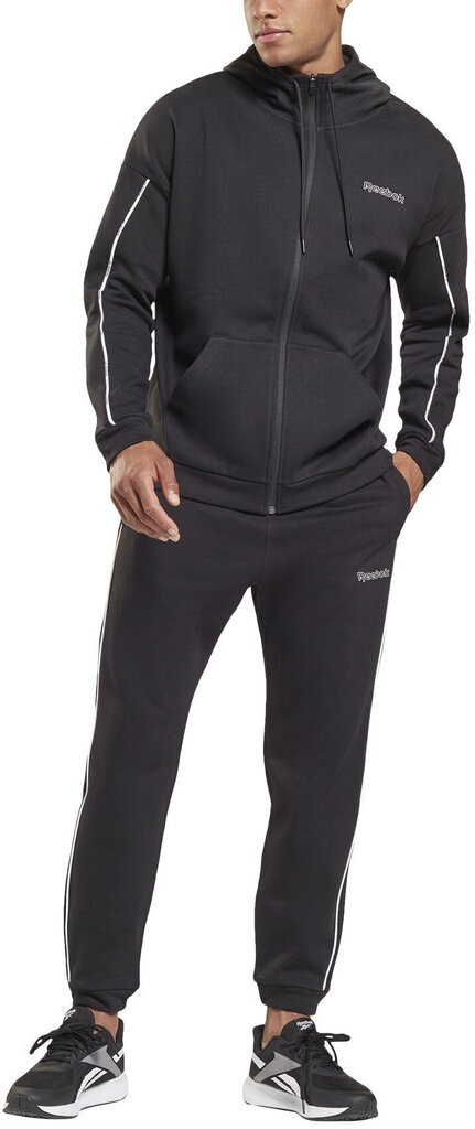 Reebok Spordikostüümid Te Piping Flc Tracksuit Black HC9508/S hind ja info | Meeste spordiriided | kaup24.ee