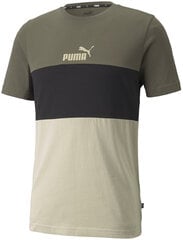 Puma Футболки Ess+ Colorblock Tee Black Khaki 586908 44/L цена и информация | Meeste T-särgid | kaup24.ee