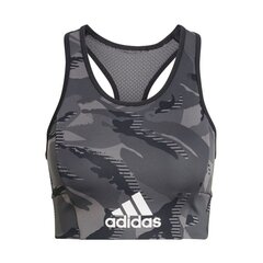 Спортивный бюстгальтер для женщин Adidas Designed To Move Camo Bra W GL3811, серый цена и информация | Спортивная одежда женская | kaup24.ee